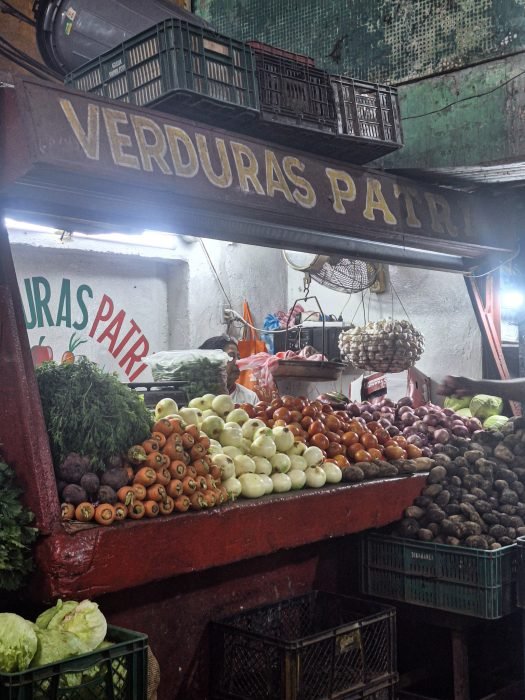 vegetable stand at bazurto market in cartagena colombia
